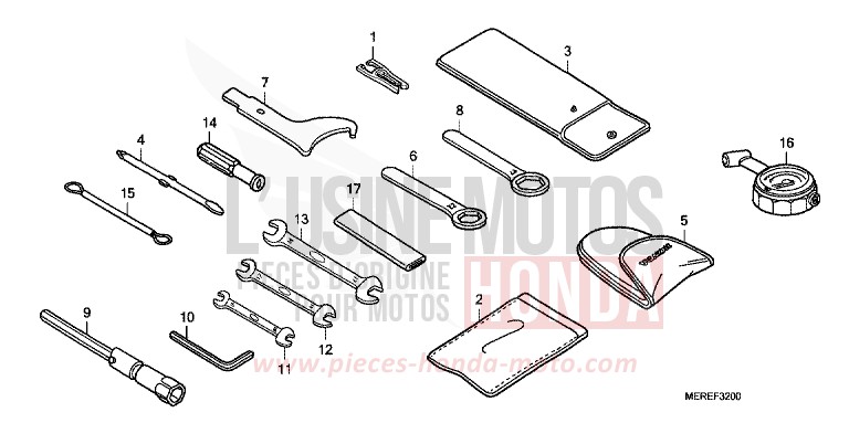 OUTILS von CBF600N ABS PEARL AMBER YELLOW (Y200) von 2009